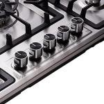 34 Inch Gas Cooktop DT5809 Built-in Stainless Steel 5 Burners Gas Stovetop LPG/NG Convertible Dual Fuel Gas Hob