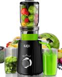 Cold Press Juicer, Slow Masticating Juicer Machines for Whole Vegetable and Fruit, 4.3" Feed Chute, BPA Free, Quiet Easy Clean Juicer to Unlock Fresh & Nutritious Juices(Black)