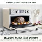 GreenPan 13-in-1 Elite Countertop Convection Oven & Air Fryer, PFAS-Free Ceramic Tray & Pizza Pan, Adjustable Racks, Multifunction Presets, Toaster, Bake, Broil, Roast, Proof, Dehydrate, Cloud Cream