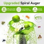 Cold Press Juicer, Slow Masticating Juicer Machines for Whole Vegetable and Fruit, 4.3" Feed Chute, BPA Free, Quiet Easy Clean Juicer to Unlock Fresh & Nutritious Juices(Black)