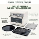 GreenPan 13-in-1 Elite Countertop Convection Oven & Air Fryer, PFAS-Free Ceramic Tray & Pizza Pan, Adjustable Racks, Multifunction Presets, Toaster, Bake, Broil, Roast, Proof, Dehydrate, Cloud Cream