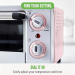GreenLife Countertop Toaster Oven Air Fryer Stainless Steel, Healthy Ceramic Nonstick, PFAS Free, Tray & Basket, Bake, Broil, Reheat, Adjustable Temp & Time Control, Auto Shutoff, Pink