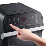GoWISE USA GW44800-O Deluxe 12.7-Quarts 15-in-1 Electric Air Fryer Oven with Rotisserie and Dehydrator + 50 Recipes QT, Black/Silver