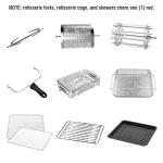 GoWISE USA GW44800-O Deluxe 12.7-Quarts 15-in-1 Electric Air Fryer Oven with Rotisserie and Dehydrator + 50 Recipes QT, Black/Silver