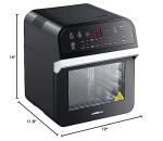 GoWISE USA GW44800-O Deluxe 12.7-Quarts 15-in-1 Electric Air Fryer Oven with Rotisserie and Dehydrator + 50 Recipes QT, Black/Silver