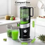 Juicer Machines, Aeitto Cold Press Juicer with Large Feed Chute, Easy to Clean, For Whole Vegetables and Fruits,Slow Masticating Juicers, Easy to Assemble, High Juice Yield