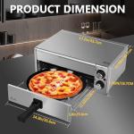 Hijolla Electric Pizza Oven Commercial Pizza Maker Countertop Pizza Machine 1200w With Timer, Stainless Steel Pizza Cooker,Indoor Countertop Pizza Oven For Home、Restaurant & Commercial Use