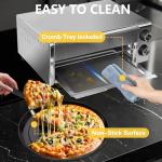 Hijolla Electric Pizza Oven Commercial Pizza Maker Countertop Pizza Machine 1200w With Timer, Stainless Steel Pizza Cooker,Indoor Countertop Pizza Oven For Home、Restaurant & Commercial Use