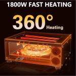 Hijolla Electric Pizza Oven Commercial Pizza Maker Countertop Pizza Machine 1200w With Timer, Stainless Steel Pizza Cooker,Indoor Countertop Pizza Oven For Home、Restaurant & Commercial Use