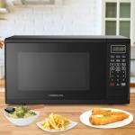Farberware 1.1 Cu. Ft. Countertop Microwave Oven – 1000 Watts Power, Auto Cook Settings, Defrost, Easy Clean and Child Safety Lock-Black