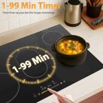 JollyOne Electric Cooktop 30 Inch 8600W, 5 Burner Bulit-in Electric Stove Top Burner Ceramic Cook Top, Touch Control Stove Top with Child Lock, Timer, Multi-Ring Control, 220-240V Hard Wire