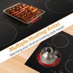 JollyOne Electric Cooktop 30 Inch 8600W, 5 Burner Bulit-in Electric Stove Top Burner Ceramic Cook Top, Touch Control Stove Top with Child Lock, Timer, Multi-Ring Control, 220-240V Hard Wire