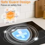 JollyOne Electric Cooktop 30 Inch 8600W, 5 Burner Bulit-in Electric Stove Top Burner Ceramic Cook Top, Touch Control Stove Top with Child Lock, Timer, Multi-Ring Control, 220-240V Hard Wire