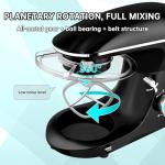 Seedeem 6.5QT Stand Mixer, 660W Tilt-Head Kitchen Electric Mixer with 6 Speeds, Dough Hook, Beater & Whisk, Dishwasher Safe Attachments, Black