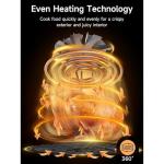 Kitchen Elite Digital Air Fryer Oven, Compact Cooker with Window, 7 Presets, Nonstick Basket for Fast Cooking, Easy Cleanup, 5.28 Quart, Black