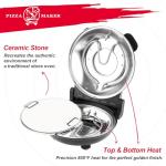 KLAIF 12" Electric Countertop Pizza Oven With Ceramic Stone, Dual Adjustable Temperature Control, Includes 4 Pizza Tools, LMC-Black