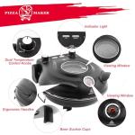 KLAIF 12" Electric Countertop Pizza Oven With Ceramic Stone, Dual Adjustable Temperature Control, Includes 4 Pizza Tools, LMC-Black