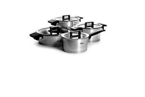Woll Concept 8-Piece Induction Saucepan Set, Suitable for All Types of Cookers, Stainless Steel, Oven-Safe up to 200°, Silver