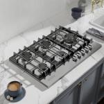 Empava 30 Inch Built-in Gas Cooktop with 5 Sealed SABAF Burners, Stainless Steel Surface Ion Ignition, LPG/NG Convertible, Dishwasher Safe Grates