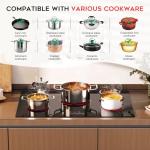 Noxton Electric Cooktop 30 Inch Electric Stove 5 Burners, Built-in Electric Ceramic Cooktop, 9 Heating Level, Pause, Timer, Child Safety Lock, Triple Ring, 220V Hardwire