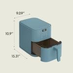 bella 6 Qt Slim Air Fryer, Fits-anywhere™ Kitchenware, EverGood™ Ceramic Nonstick Coating, Adjustable Temperature, 6 Preset Cooking Options, 60 Min Auto Shutoff w Audible Tone, 5lb Capacity, Surf