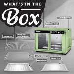 Gourmia French Door Digital Air Fryer Oven - XL 37QT Capacity, 12 Presets, FryForce 360° Tech, Dehydrate, Proof, Slow Cook, Fits 13” Pizza, 1700W, Green