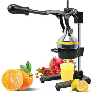 Hand Press Juicer Machine, Commercial Heavy Duty Cast Iron manual Press, for Orange Juice Lime Lemon Pomegranate, Easy to Use & Clean