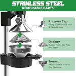 Hand Press Juicer Machine, Commercial Heavy Duty Cast Iron manual Press, for Orange Juice Lime Lemon Pomegranate, Easy to Use & Clean