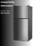 BLACK+DECKER 20.1 Cu. Ft. Top Mount Refrigerator with Ice Maker, 2-Door Refrigerator with Top Freezer, Freezer with Icemaker and Adjustable Temperature Control, ENERGY STAR, BR2010JIMS, Sliver