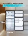 BLACK+DECKER 20.1 Cu. Ft. Top Mount Refrigerator with Ice Maker, 2-Door Refrigerator with Top Freezer, Freezer with Icemaker and Adjustable Temperature Control, ENERGY STAR, BR2010JIMS, Sliver