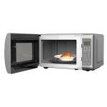 Emerson MW7601SL-N Countertop Microwave Oven with Sleek Mirrored Finish Glass Door 700W, 10 Power Levels and 6 Pre-Programmed Settings with Child Safe Lock, 0.7 Cu. Ft, Silver