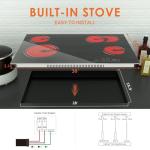 Davivy 30 Inch Electric Cooktop 4 Burners, Built-in Electric Stovetop -Timer & Child Safety Lock,9 Heating Level,Over Temperature Protection,Sensor Touch Control,220~240V Hard Wire,7200W