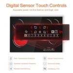 Davivy 30 Inch Electric Cooktop 4 Burners, Built-in Electric Stovetop -Timer & Child Safety Lock,9 Heating Level,Over Temperature Protection,Sensor Touch Control,220~240V Hard Wire,7200W