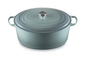 Le Creuset Enameled Cast Iron Signature Oval Dutch Oven, 15.5qt., Sea Salt