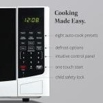 Farberware 0.9 Cu. Ft. Countertop Microwave Oven – 900W Power, Auto Cook Settings, Defrost, and Safety Lock – White