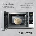 Farberware 0.9 Cu. Ft. Countertop Microwave Oven – 900W Power, Auto Cook Settings, Defrost, and Safety Lock – White