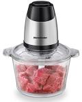 Homeleader Electric Food Chopper, 300W Stainless Steel Blade, Food Processor with 2L Glass Bowl, 2S Fast Shredding for Meat, Vegetables, Fruits and Nuts, Dishwasher Safe, Quiet Motor with 4 Blades