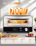 Electric Pizza Oven Indoor, Heats up to 800°F, 12” Pizzas in Minutes, Countertop Pizza Oven with 6 Touchscreen Presets, Pizza Stone and Pizza Peel Included,Stainless Steel Pizza Maker Machine for Home