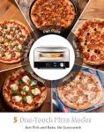 Electric Pizza Oven Indoor, Heats up to 800°F, 12” Pizzas in Minutes, Countertop Pizza Oven with 6 Touchscreen Presets, Pizza Stone and Pizza Peel Included,Stainless Steel Pizza Maker Machine for Home
