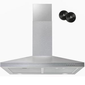 FIREGAS Range Hood 30 inch, Wall Mount Range Hood with LED Lights, 3-Speed Exhaust Fan, Ducted/Ductless Convertible, Aluminum Mesh Filters, Button Controls, Stainless Steel Kitchen Vent Hood