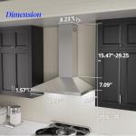 FIREGAS Range Hood 30 inch, Wall Mount Range Hood with LED Lights, 3-Speed Exhaust Fan, Ducted/Ductless Convertible, Aluminum Mesh Filters, Button Controls, Stainless Steel Kitchen Vent Hood