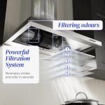 FIREGAS Range Hood 30 inch, Wall Mount Range Hood with LED Lights, 3-Speed Exhaust Fan, Ducted/Ductless Convertible, Aluminum Mesh Filters, Button Controls, Stainless Steel Kitchen Vent Hood