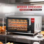 CROSSON Commercial Convection Oven Full Size 125L/4.4 cu.ft.,240V/4500W Conventional Oven Countertop 4-Tier Commercial Toaster oven w/Front Glass Door, w/Trays Wire for Restaurant Bakery