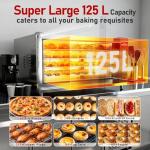 CROSSON Commercial Convection Oven Full Size 125L/4.4 cu.ft.,240V/4500W Conventional Oven Countertop 4-Tier Commercial Toaster oven w/Front Glass Door, w/Trays Wire for Restaurant Bakery