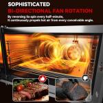 CROSSON Commercial Convection Oven Full Size 125L/4.4 cu.ft.,240V/4500W Conventional Oven Countertop 4-Tier Commercial Toaster oven w/Front Glass Door, w/Trays Wire for Restaurant Bakery