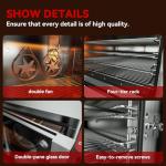 CROSSON Commercial Convection Oven Full Size 125L/4.4 cu.ft.,240V/4500W Conventional Oven Countertop 4-Tier Commercial Toaster oven w/Front Glass Door, w/Trays Wire for Restaurant Bakery