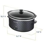 West Bend Slow Cooker 6-Quart Manual Crockery Style with Dishwasher Safe Oval Ceramic Crockpot and Glass Lid Two Temperature Settings Plus Keep Warm, 330-Watts, Black