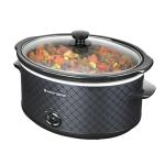 West Bend Slow Cooker 6-Quart Manual Crockery Style with Dishwasher Safe Oval Ceramic Crockpot and Glass Lid Two Temperature Settings Plus Keep Warm, 330-Watts, Black