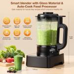 Blenders for Kitchen with Glass Jar, PRASKY 1500W Professional Heating Blender 55oz, 25000 RPM High Speed Protein Shake, Smoothies Blender Keep Warm, Auto Clean for Food Soups Sauces