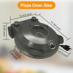 ECUMFFY Pizza Oven Indoor, 12 Inch Retro Pizza Maker, Rapid Heating 800˚F, 1200W Glazed Ceramic Stone Electric Pizza Cooker, Two-button Precise Temperature Control, Viewing Window for Precise Cooking